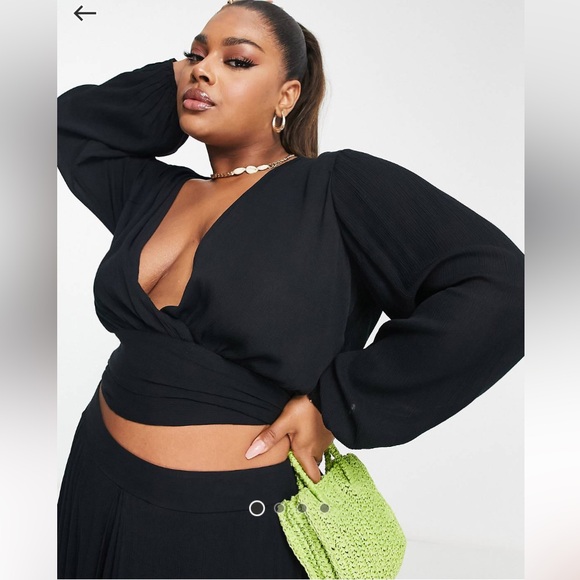 ASOS WRAP BEACH CROP TOP AND SKIRT SET - Picture 4 of 6